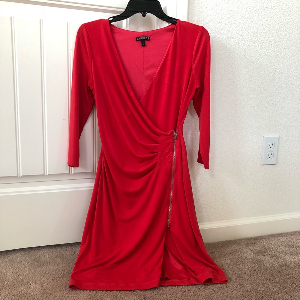 Express Zipper Pleat Dress